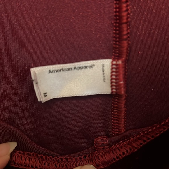 Burgundy American Apparel Medium velvet leggings - Picture 2 of 2